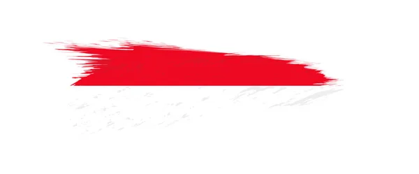 Bandera de Indonesia en pincelada grunge . — Vector de stock