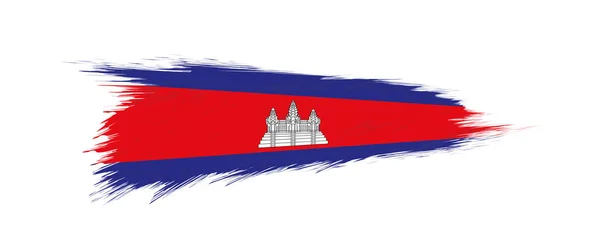 Bandera de Camboya en pincelada grunge . — Vector de stock