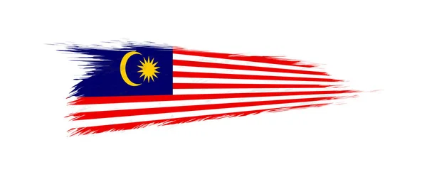 Bandera de Malasia en pincelada grunge . — Vector de stock