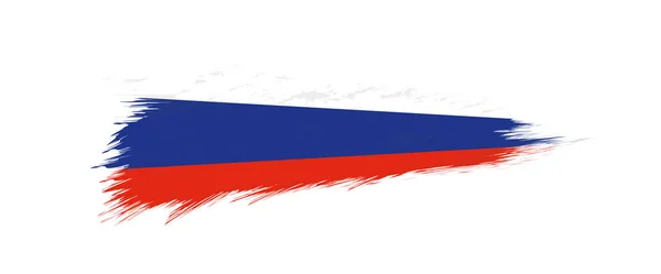 Rysslands flagga i grunge penseldrag. — Stock vektor