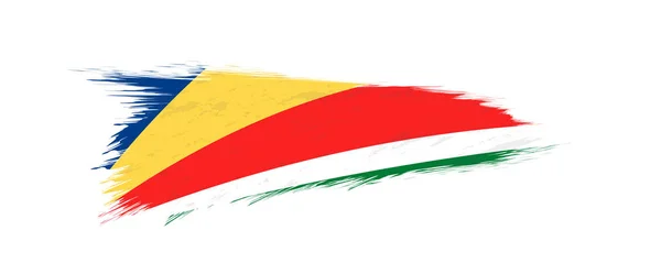 Bandeira das Seychelles em pincelada grunge . — Vetor de Stock