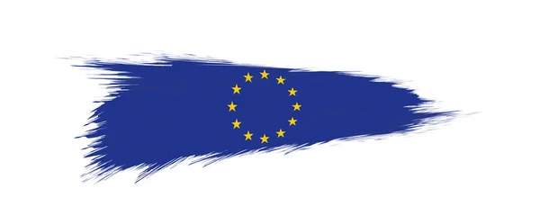 Vlajka Evropské unie v grunge štětce. — Stockový vektor
