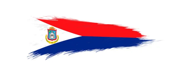 Vlajka Sint Maarten v grunge tahy štětce. — Stockový vektor