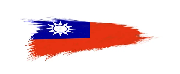 Drapeau de Taiwan en coup de pinceau grunge . — Image vectorielle