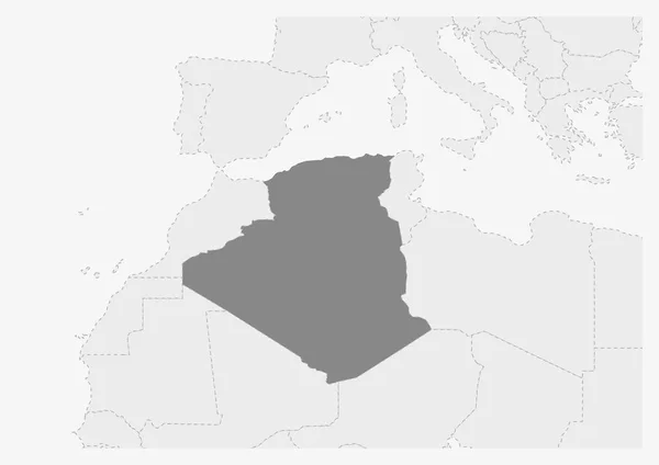 Mapa de África con el mapa Argelia resaltado — Archivo Imágenes Vectoriales