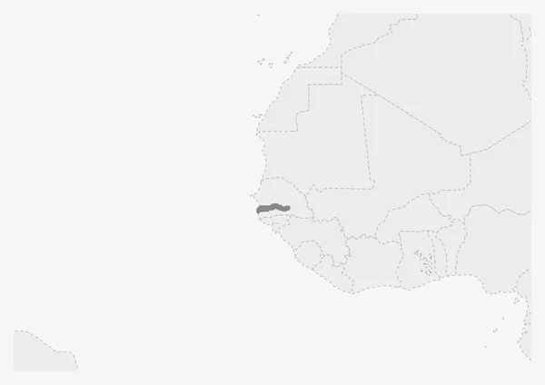 Karte von Afrika mit hervorgehobener Gambia-Karte — Stockvektor