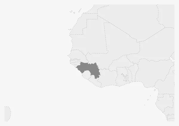 Mappa dell'Africa con mappa evidenziata di Guinea — Vettoriale Stock