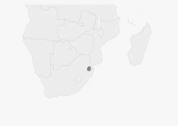 Mapa de África con el mapa de Suazilandia resaltado — Archivo Imágenes Vectoriales