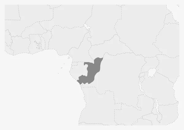 Karta över Afrika med markerad Kongo karta — Stock vektor