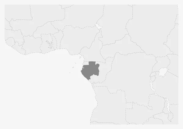 Mapa de África con el mapa de Gabón resaltado — Archivo Imágenes Vectoriales