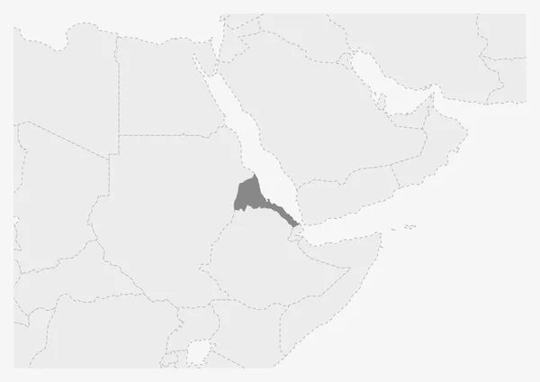 Karte von Afrika mit hervorgehobener Eitrea-Karte — Stockvektor