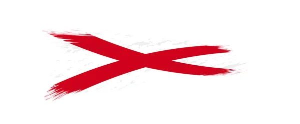 Bandera de Alabama US State en pincel grunge . — Vector de stock