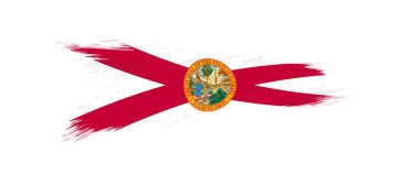 Grunge fırça Florida ABD Devlet Bayrağı.