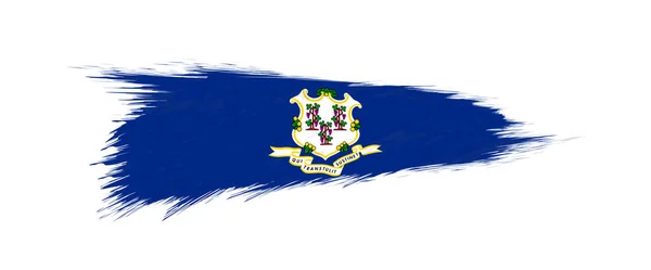 Bandera de Connecticut US State en pincel grunge . — Archivo Imágenes Vectoriales