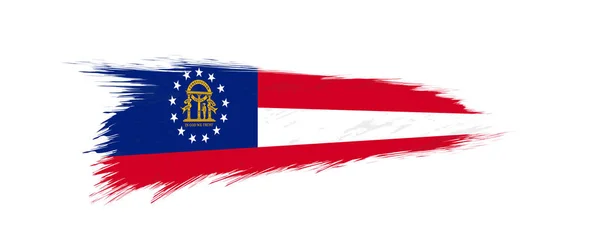 Bandera de Georgia Estado de los Estados Unidos en pincel grunge . — Archivo Imágenes Vectoriales