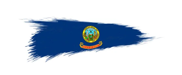 Bandeira de Idaho US State em pincel grunge . —  Vetores de Stock