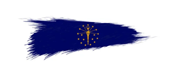 Bandeira de Indiana US State in grunge brush . —  Vetores de Stock