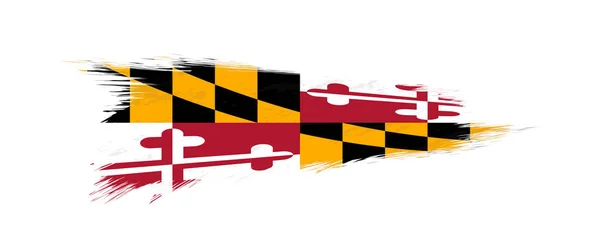 Bandera de Maryland US State en pincel grunge . — Vector de stock