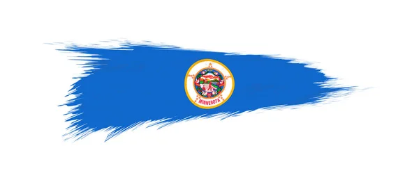 A Minnesota állam zászlaja grunge ecset. — Stock Vector