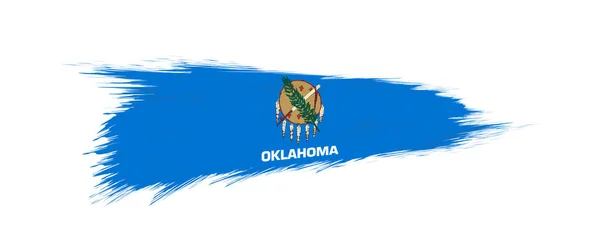 俄克拉荷马州国旗在粗刷. — 图库矢量图片