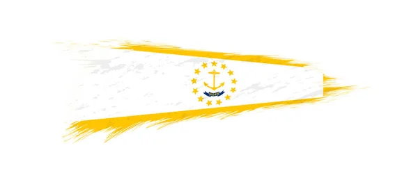 Прапор штату Род-Айленд (США) у місті грандж щітка. — стоковий вектор