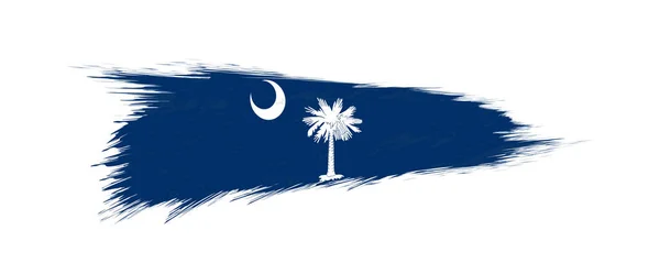 Флаг штата Южная Каролина в гранж-кисти . — стоковый вектор
