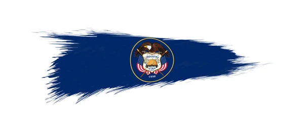 Flagga av Utah amerikanska staten i grunge Brush. — Stock vektor