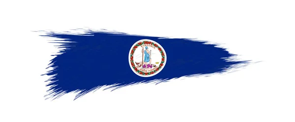 Flagga av Virginia amerikanska staten i grunge borste. — Stock vektor