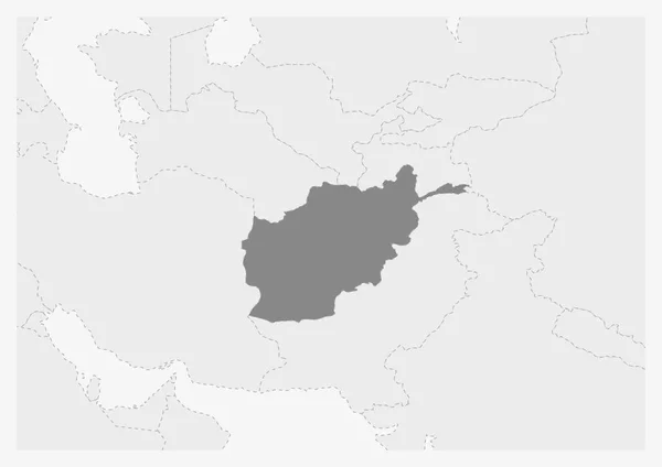 Karta över Asien med markerad Afghanistan karta — Stock vektor