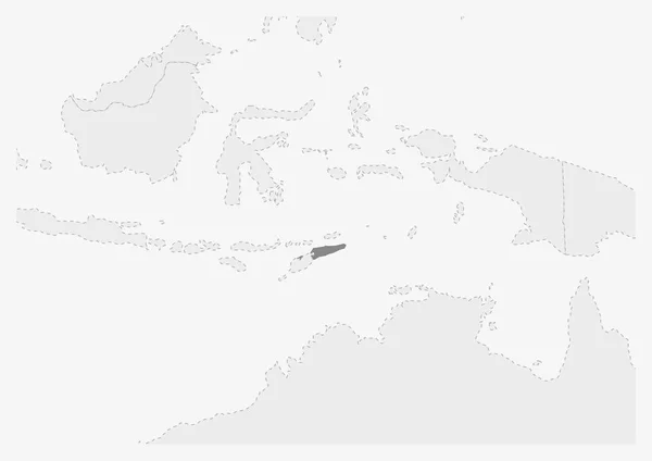 Peta Asia dengan peta Timor Leste yang disorot - Stok Vektor