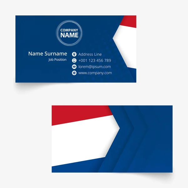 Bandeira da Holanda Cartão de visita, tamanho padrão (90x50 mm) modelo de cartão de visita — Vetor de Stock