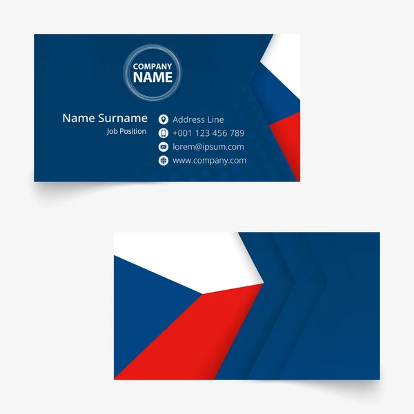 चेक प्रजासत्ताक ध्वज व्यवसाय कार्ड, मानक आकार (90x50 मिमी) व्यवसाय कार्ड टेम्पलेट — स्टॉक व्हेक्टर