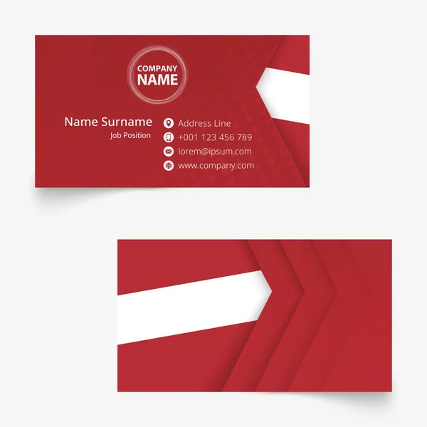 Latvia Flag Business Card, standard size (90x50 mm) business card template — Stock Vector