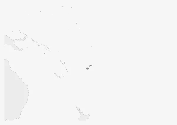 Carte de Océanie avec la carte de Fidji en évidence — Image vectorielle