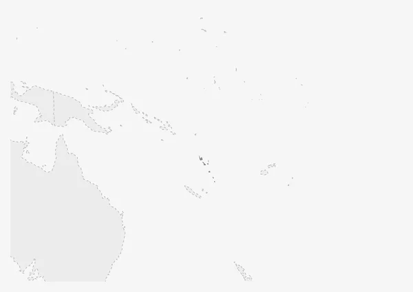 Carte de Océanie avec la carte de Vanuatu surlignée — Image vectorielle