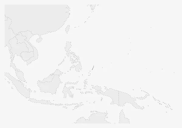 Mapa Oceanii z podświetloną mapą Palau — Wektor stockowy