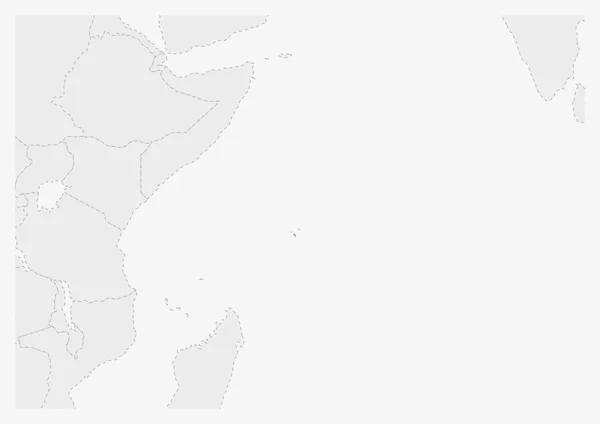 突出显示的塞舌尔地图的非洲地图 — 图库矢量图片