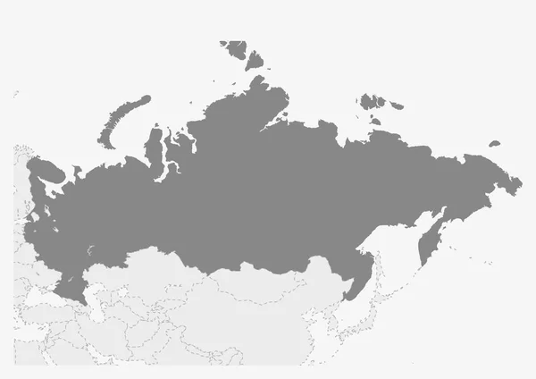 Kaart van Europa met gemarkeerde Rusland kaart — Stockvector