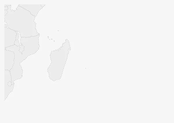 モーリシャスの地図が強調表示されたアフリカの地図 — ストックベクタ