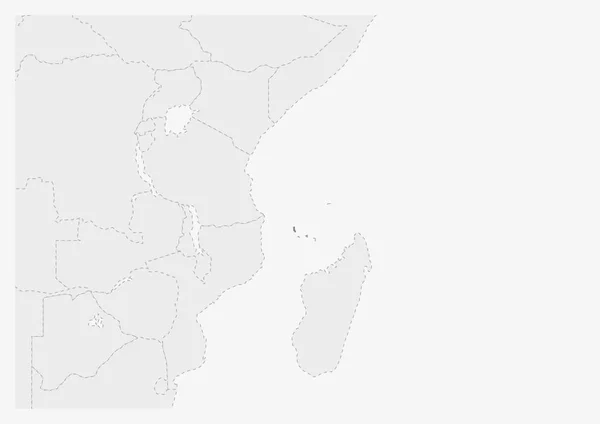 突出显示的科摩罗地图的非洲地图 — 图库矢量图片