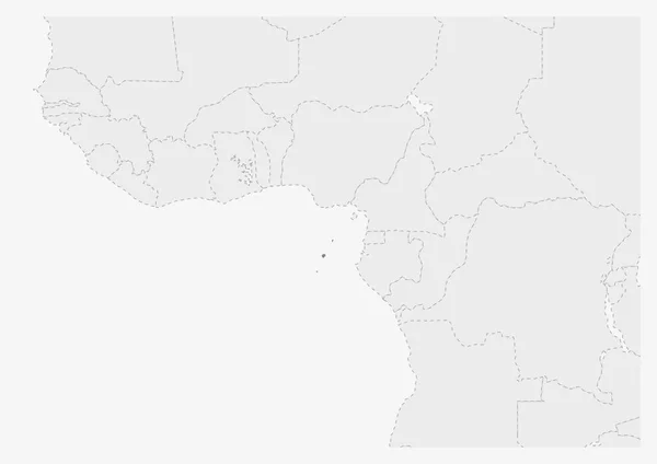 Mapa de África con resaltado Santo Tomé y Príncipe mapa — Archivo Imágenes Vectoriales