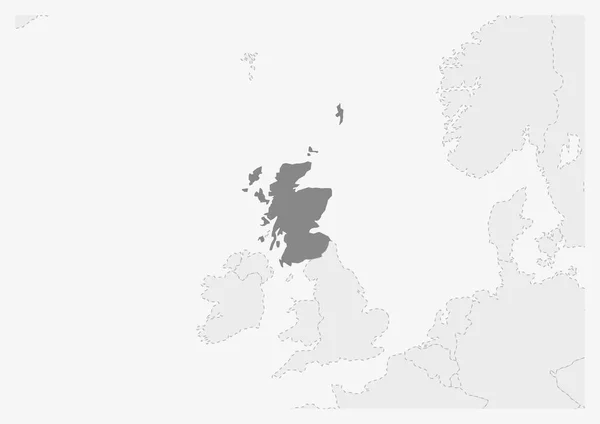 Carte de l'Europe avec la carte d'Écosse surlignée — Image vectorielle