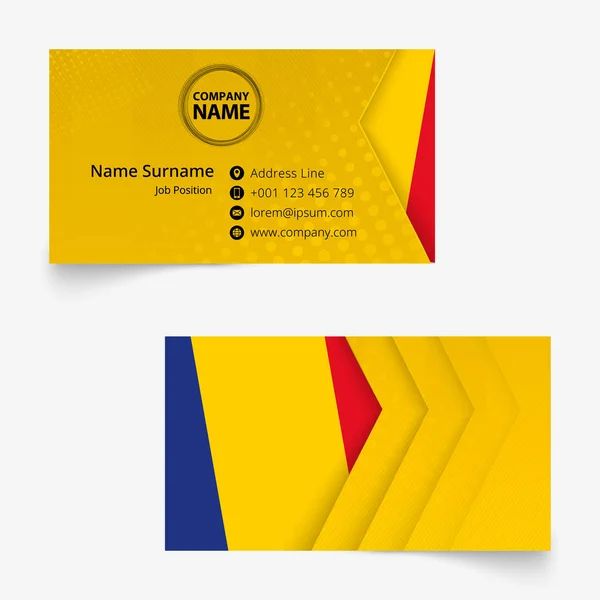 Roumanie Drapeau Carte de visite, format standard (90x50 mm) modèle de carte de visite — Image vectorielle
