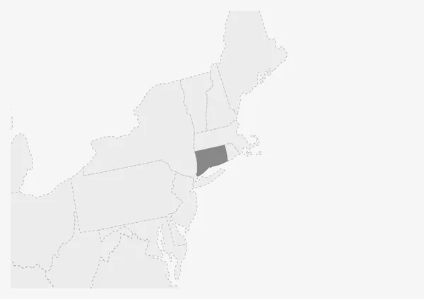 Mapa USA z podświetloną mapą stanu Connecticut — Wektor stockowy