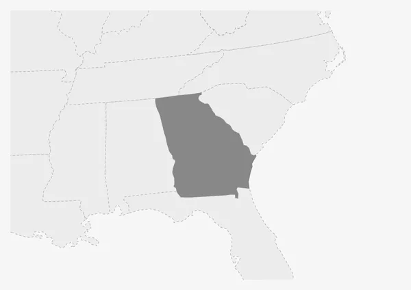 Mapa dos EUA com destaque Georgia mapa do estado — Vetor de Stock
