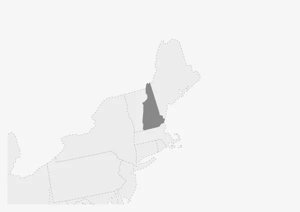 Carte des États-Unis avec la carte de l'État du New Hampshire — Image vectorielle