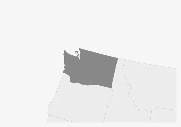 강조 표시된 워싱턴 주지도가있는 미국지도 — 스톡 벡터