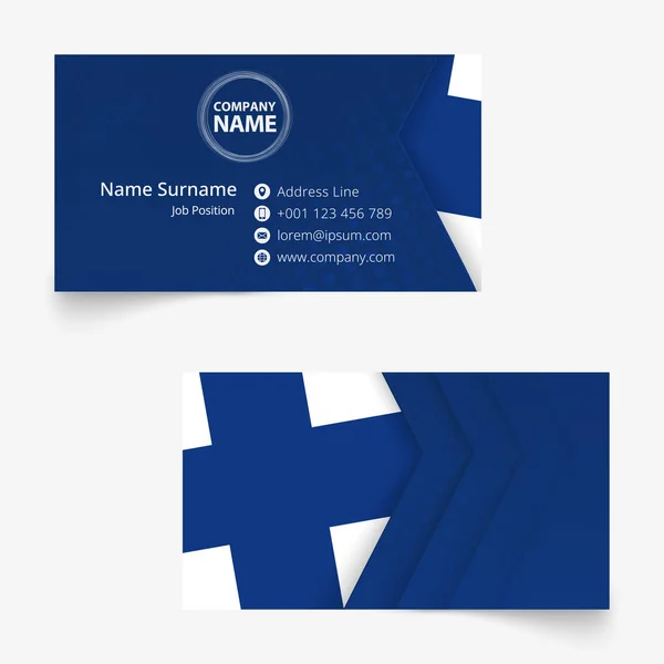 फिनलंड ध्वज व्यवसाय कार्ड, मानक आकार (90x50 मिमी) व्यवसाय कार्ड टेम्पलेट — स्टॉक व्हेक्टर