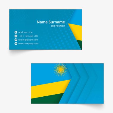 Rwanda Flag Business Card, standard size (90x50 mm) business card template clipart