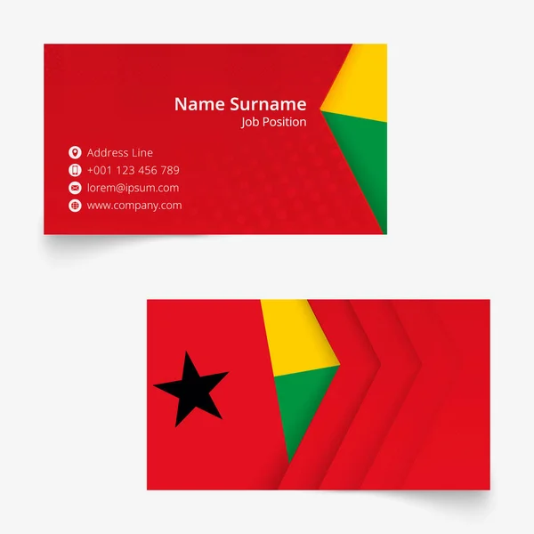 Гвінея-Бісау візитна картка, стандартний розмір (90x50 мм) шаблон візитної картки — стоковий вектор